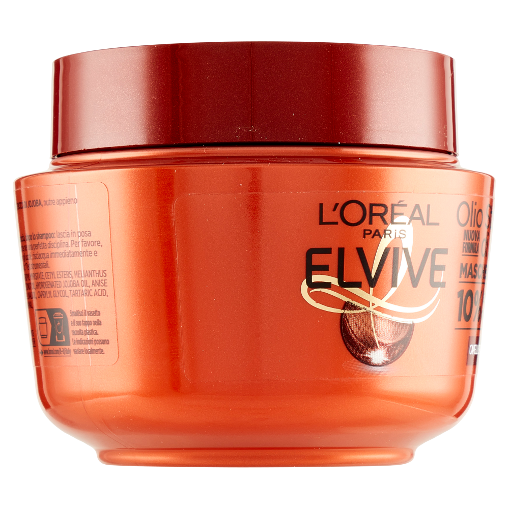 L'Oréal Paris Maschera Capelli Elvive Olio Straordinario, per Capelli Secchi o Spenti, 300 ml