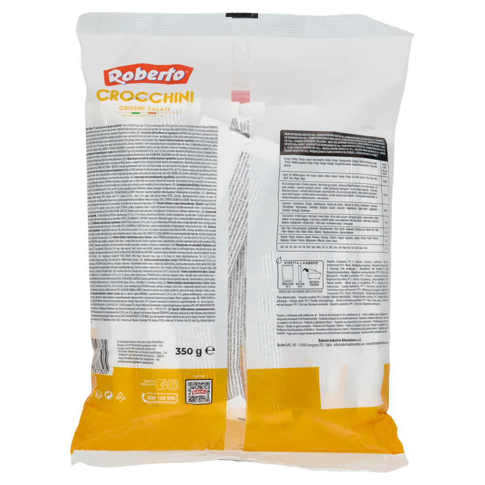 Roberto Crocchini Grissini Salati con Grani di Sale 350 g