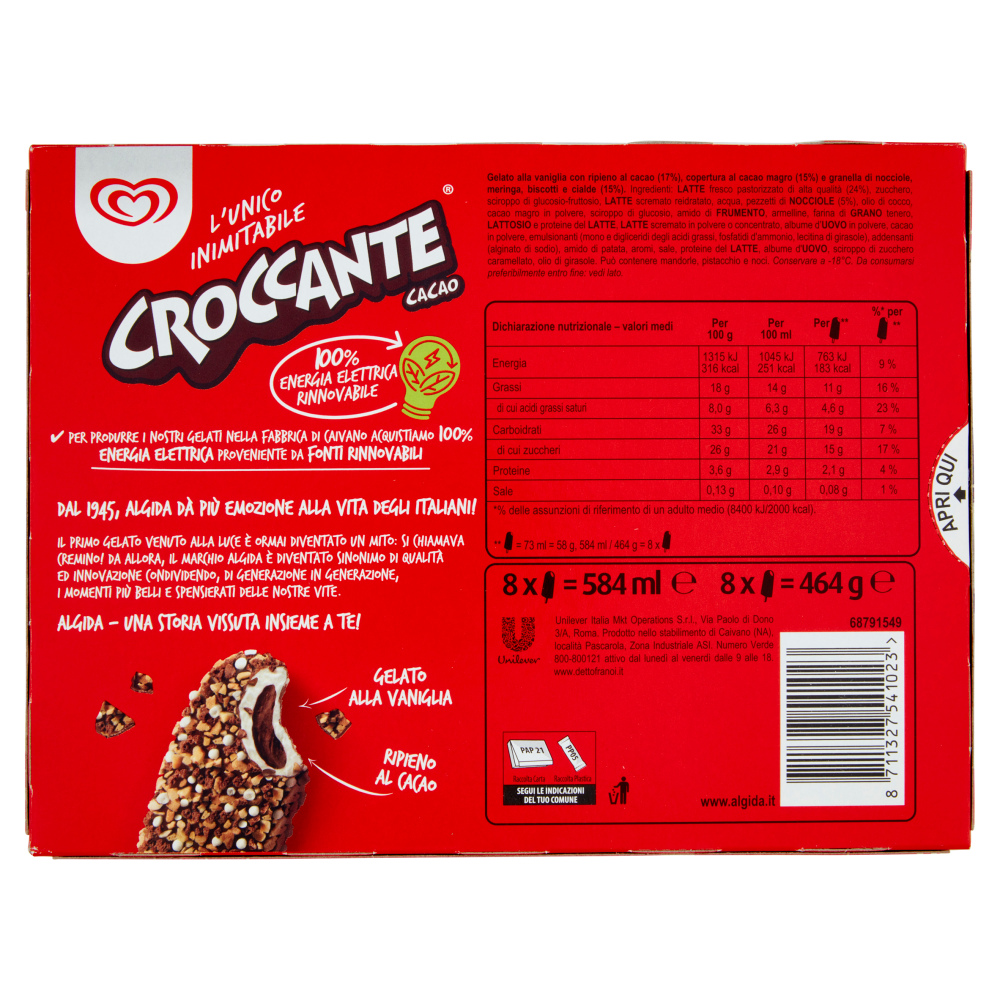 Algida Croccante Cacao 8 x 58 g
