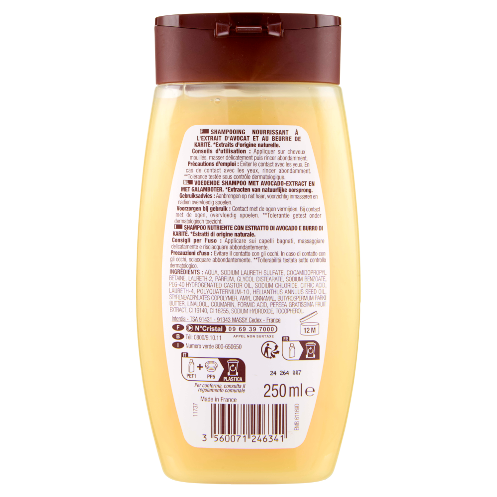Carrefour Soft Nutrition Avocado & Burro di Karitè Shampoo nutriente 250 ml