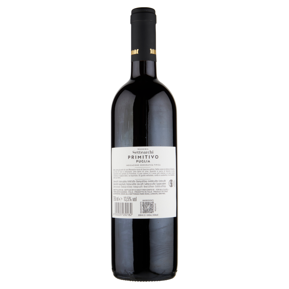 Masseria Settearchi Primitivo Puglia IGT 750 ml