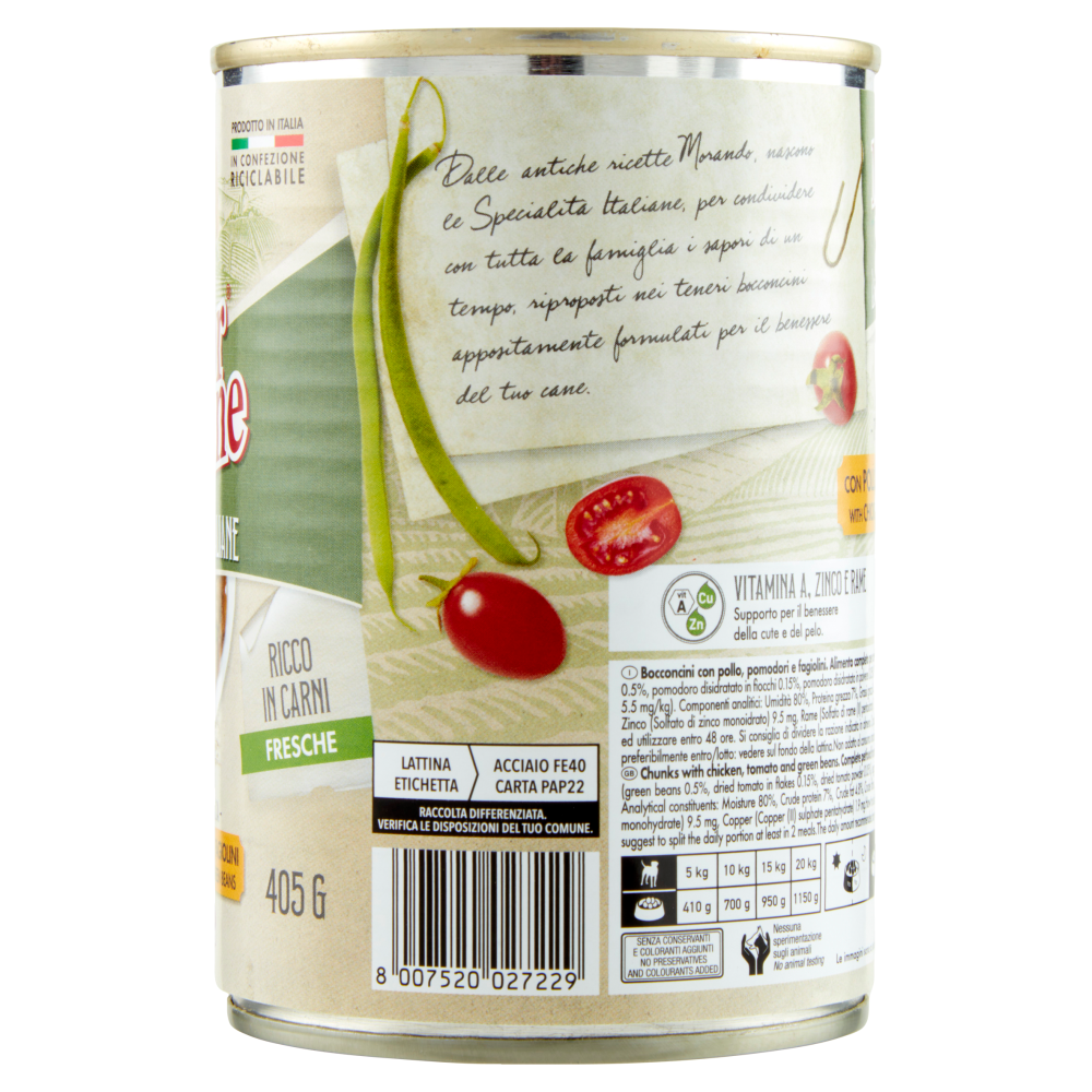 Migliorcane Le Specialità Italiane Spezzatino con Pollo, Pomodori e Fagiolini 405 G