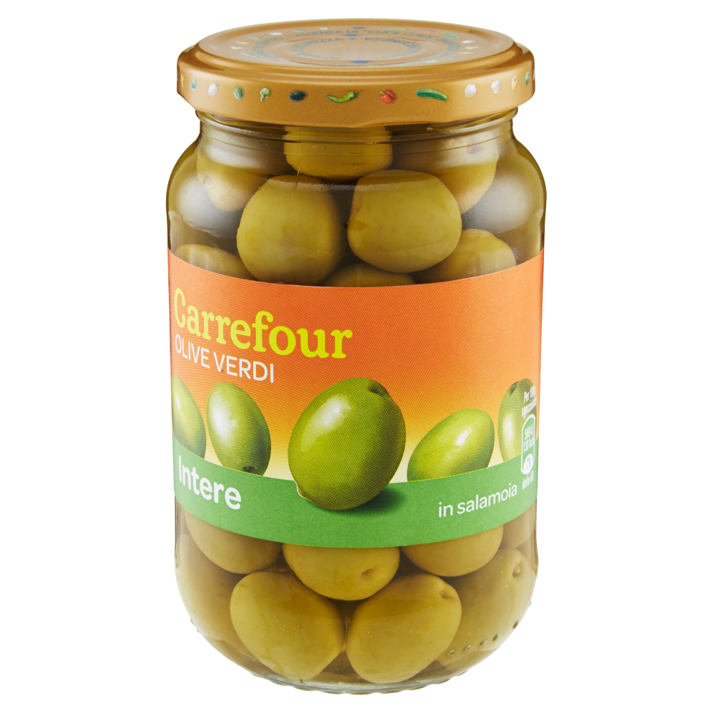 Carrefour Olive Verdi Intere in salamoia 360 g