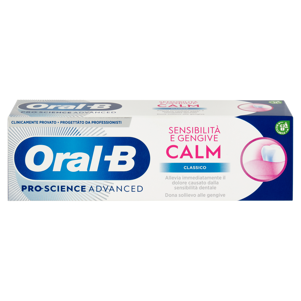 Oral-B Pro-Science Advanced Dentifricio Sensibilità e Gengive Calm Classico 75 ml