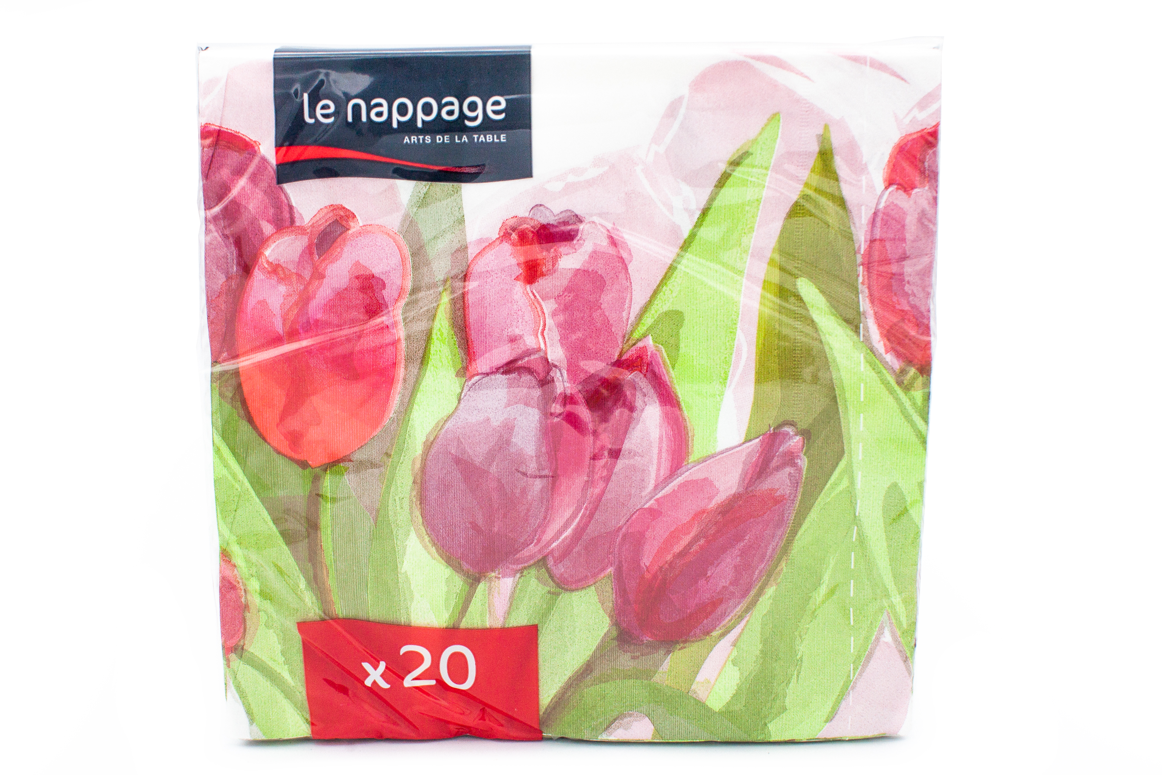 20 tovaglioli 40x40cm 3 veli Tulipano Rosa   