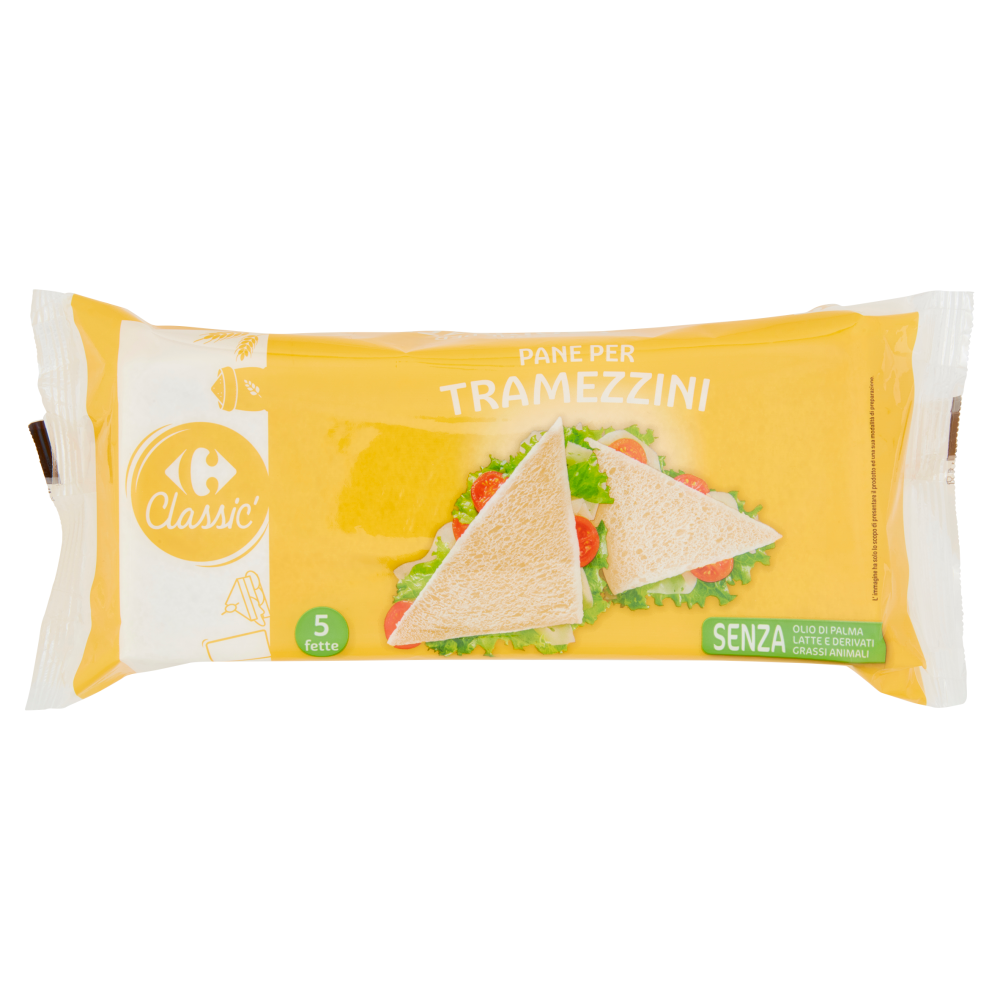 Carrefour Classic Pane per Tramezzini 5 Fette 250 g