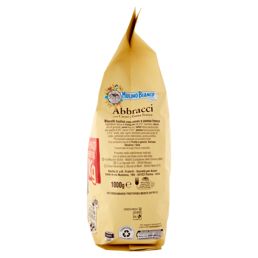 Mulino Bianco Abbracci Biscotti con Cacao e Panna Fresca 1000g