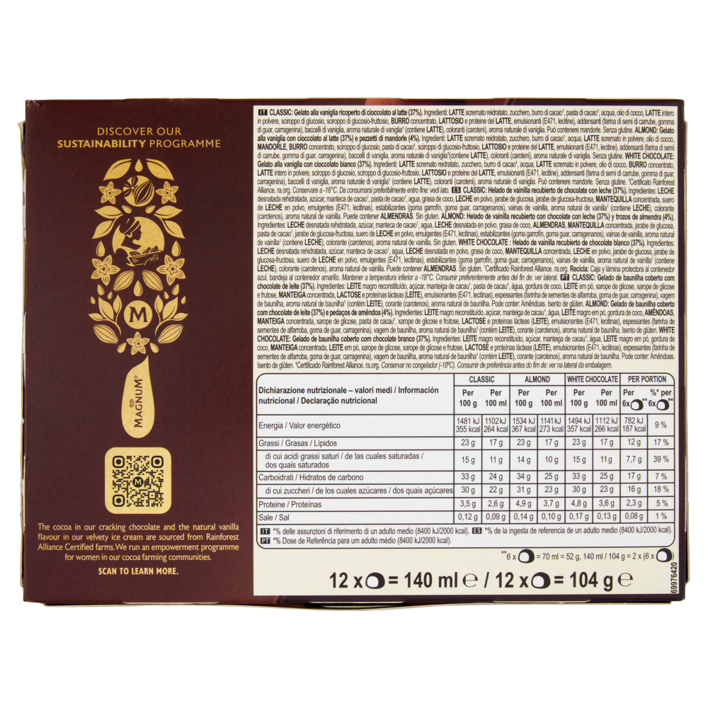 Magnum bomboniera Classic Almond White Chocolate 12 Gelati 104 g