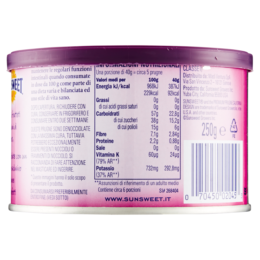 Sunsweet Prugne California premium denocciolate 250 g