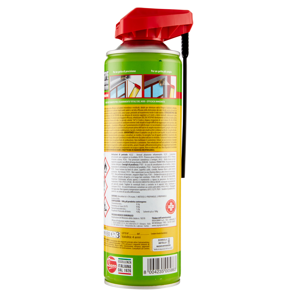 Zig Zag Insetticida Vespe Calabroni e Loro Nidi Vespaio Precision 400 ml