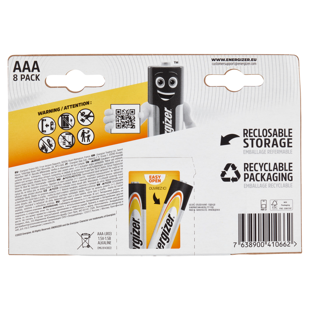 Energizer Alkaline Power AAA 8 pz