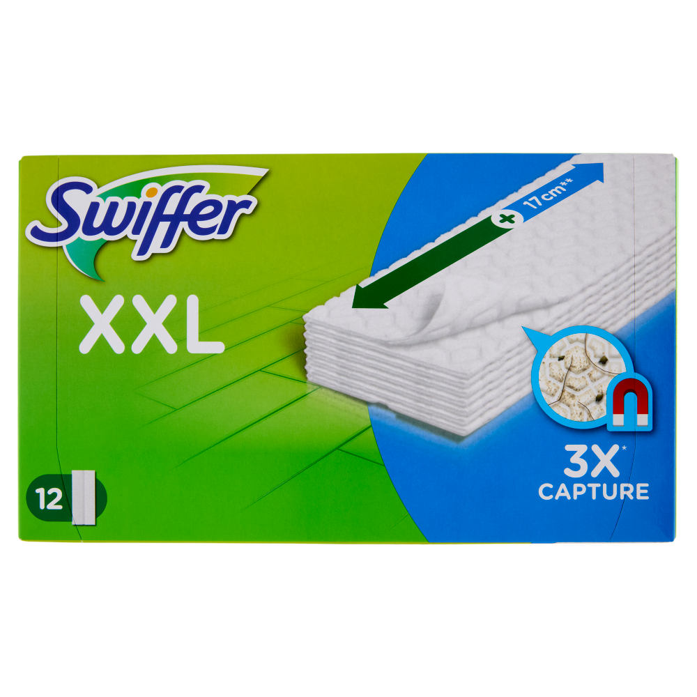 Swiffer XXL Panni Catturapolvere per Scopa Swiffer - Ricarica 12 Panni
