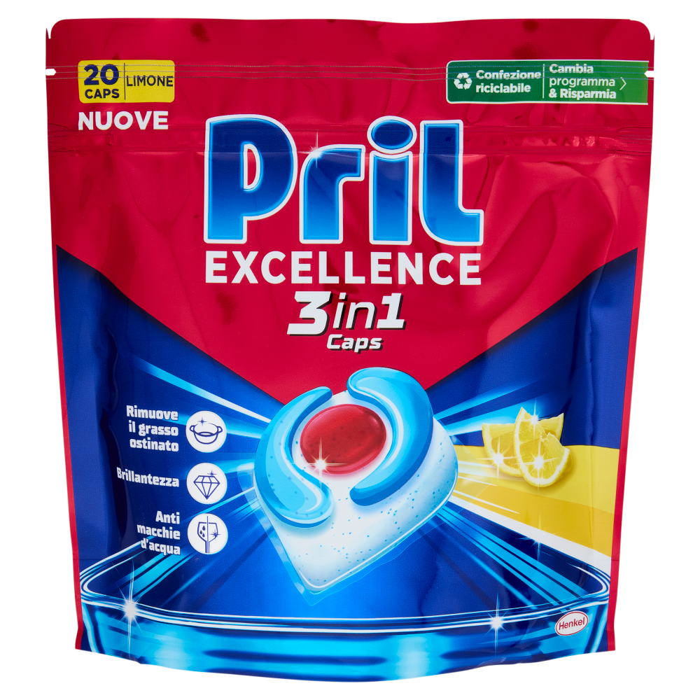 PRIL Excellence 3in1 Caps Limone 20pz (362g)