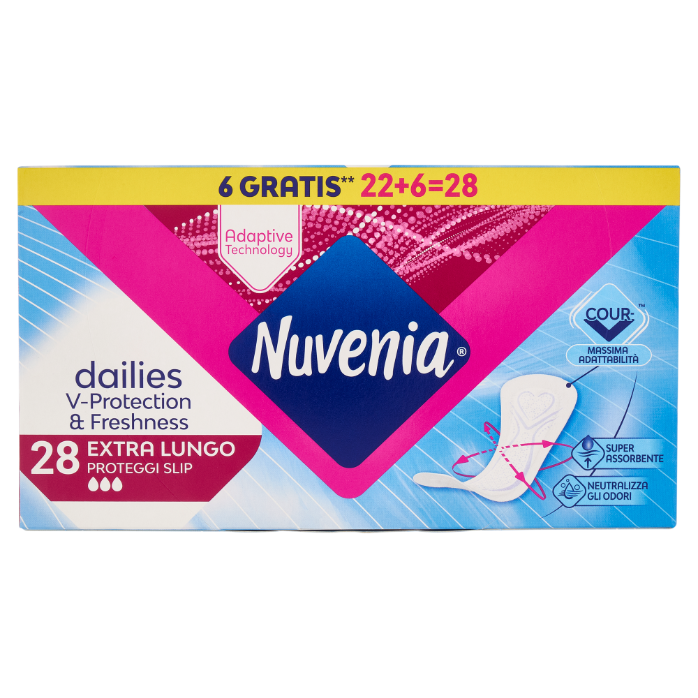 Nuvenia dailies V-Protection & Freshness Extra Lungo Proteggi Slip 28 pz