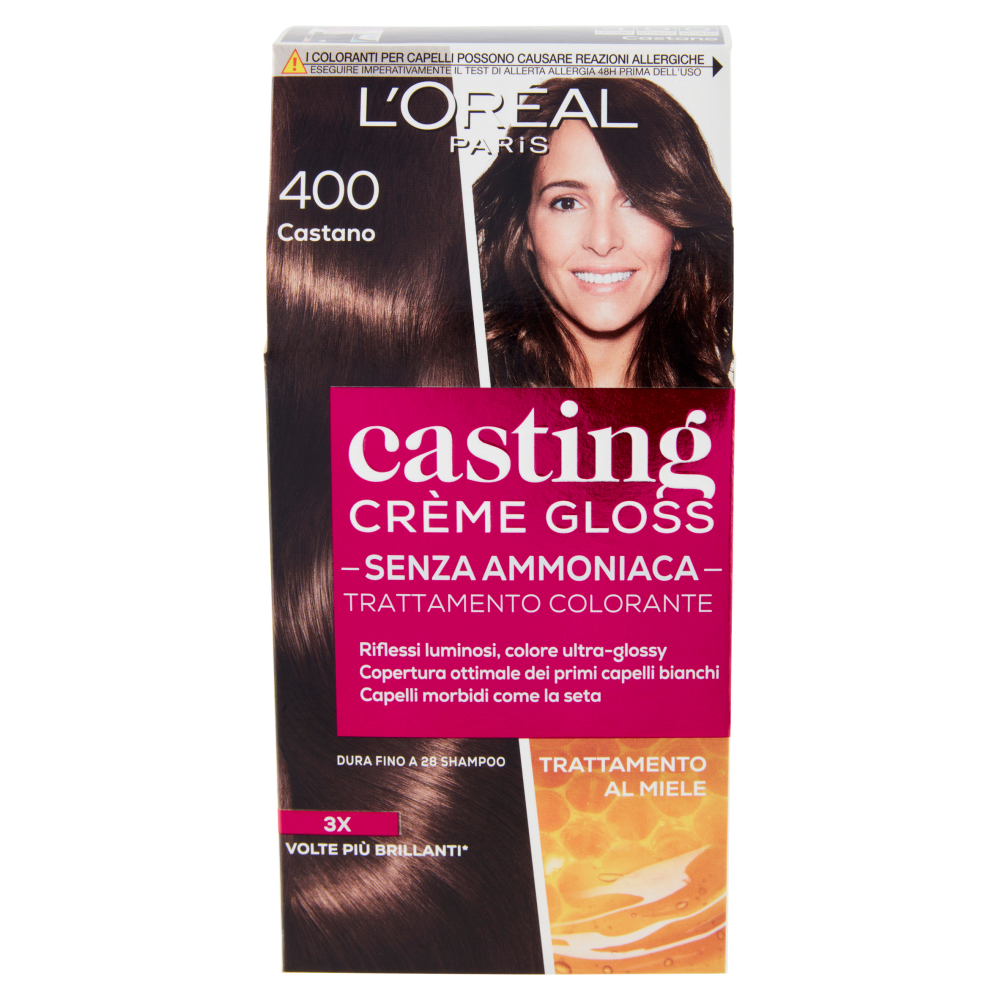 L'Or&eacute;al Paris Tinta Capelli Casting Creme Gloss, Senza Ammoniaca, 400 Castano
