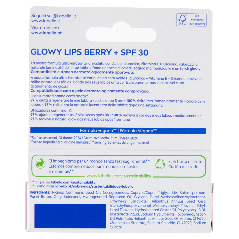 Labello Glowy Lips SPF 30 Berry 10 ml