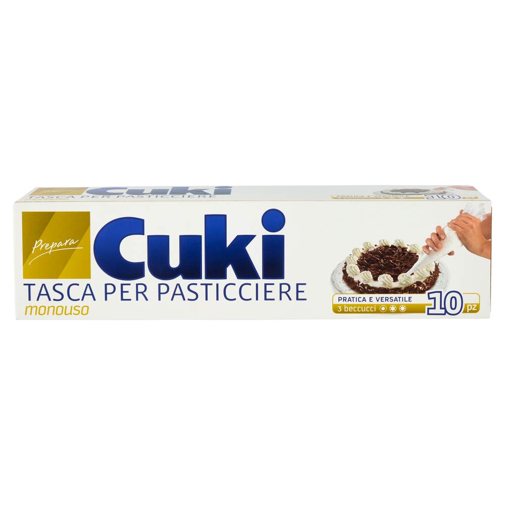 Cuki Prepara Tasca per Pasticciere monouso (10 tasche + 3 beccucci)