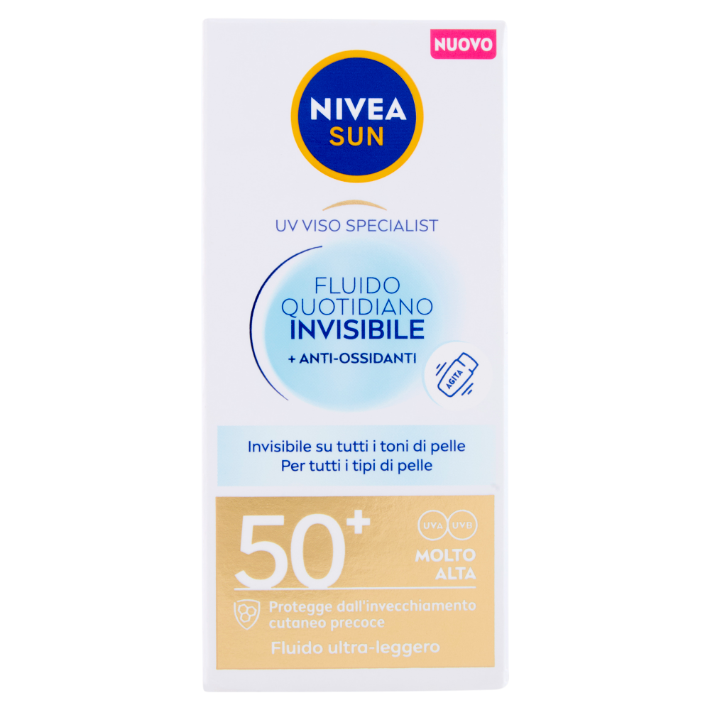 Nivea Sun UV Viso Specialist Fluido Quotidiano Invisibile 50+ Molto Alta Fluido ultra-leggero 40 ml