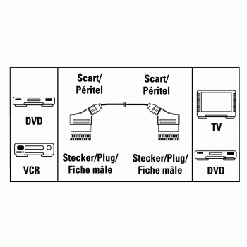 Hama Cavo Scart M/Scart M, 1 metro, 21 poli, 1 stella