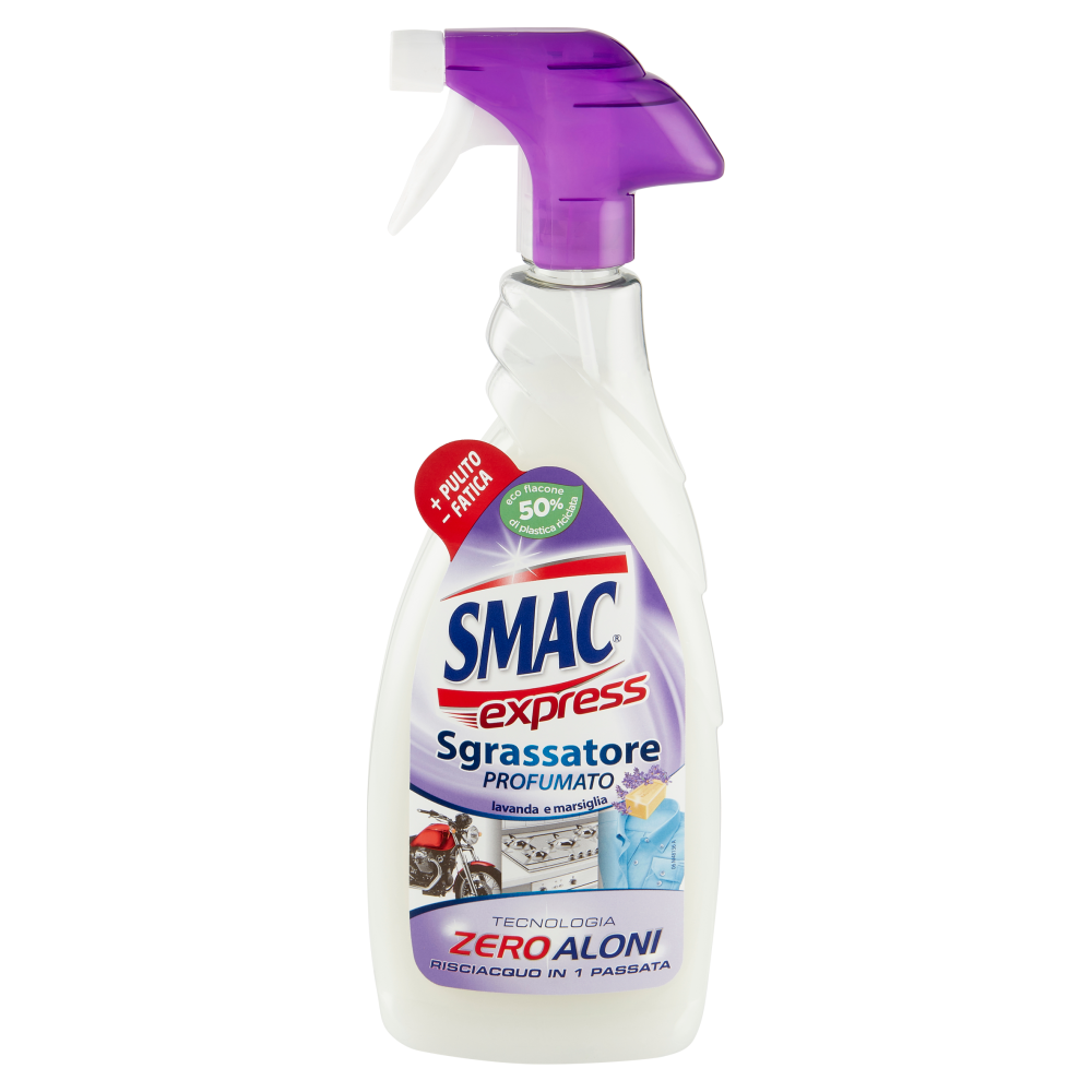 Smac Express Sgrassatore Universale Profumato,Tecnologia Zero Aloni, Profumo di Lavanda, 650 ml