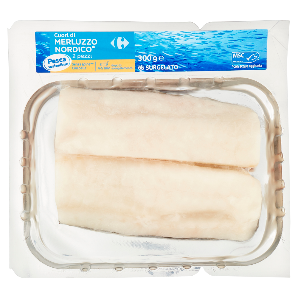 Carrefour Cuori di Merluzzo Nordico* 2 pezzi Surgelato 300 g