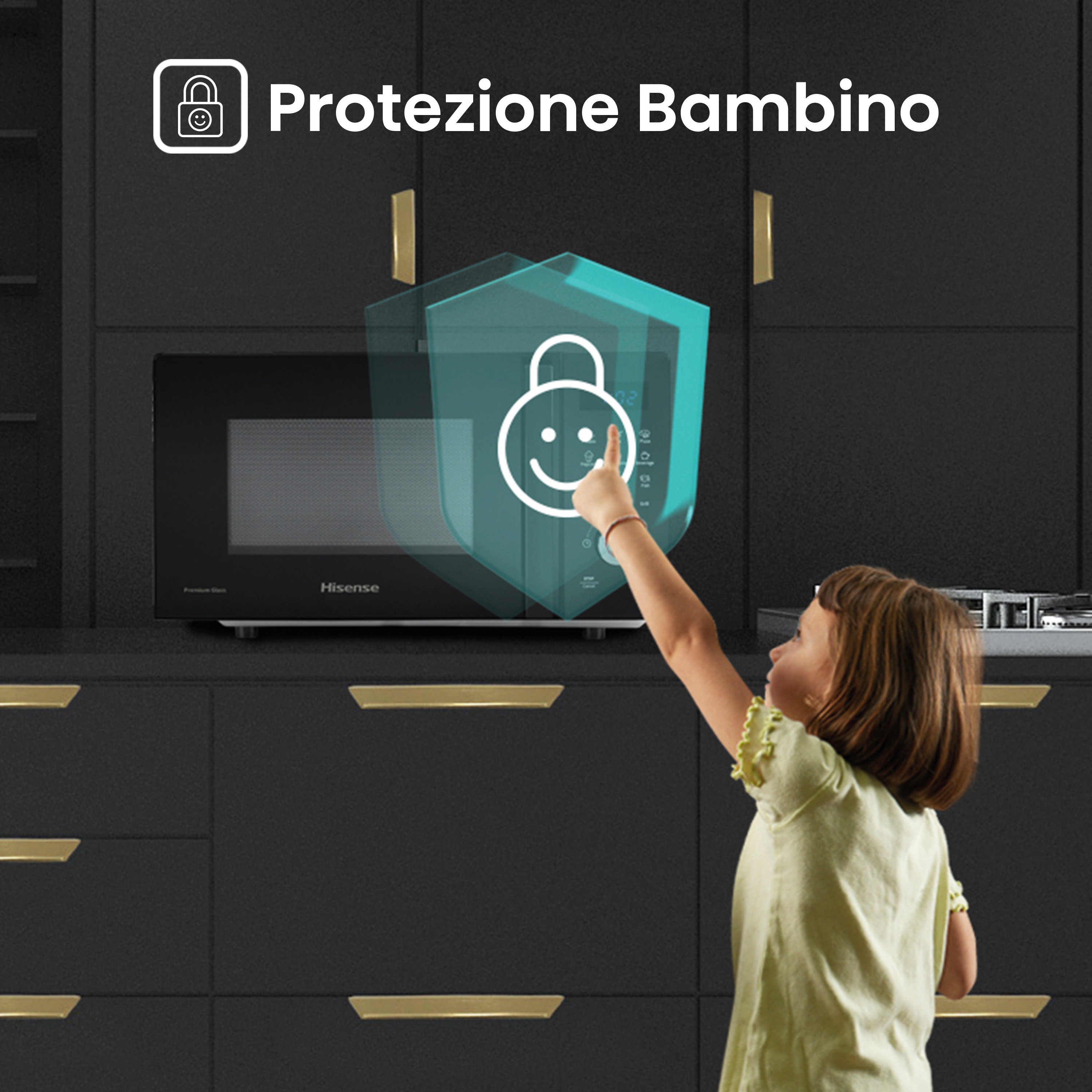 Hisense H20MOBSD1HG forno a microonde Nero Microonde con grill Superficie piana 20 L 700 W