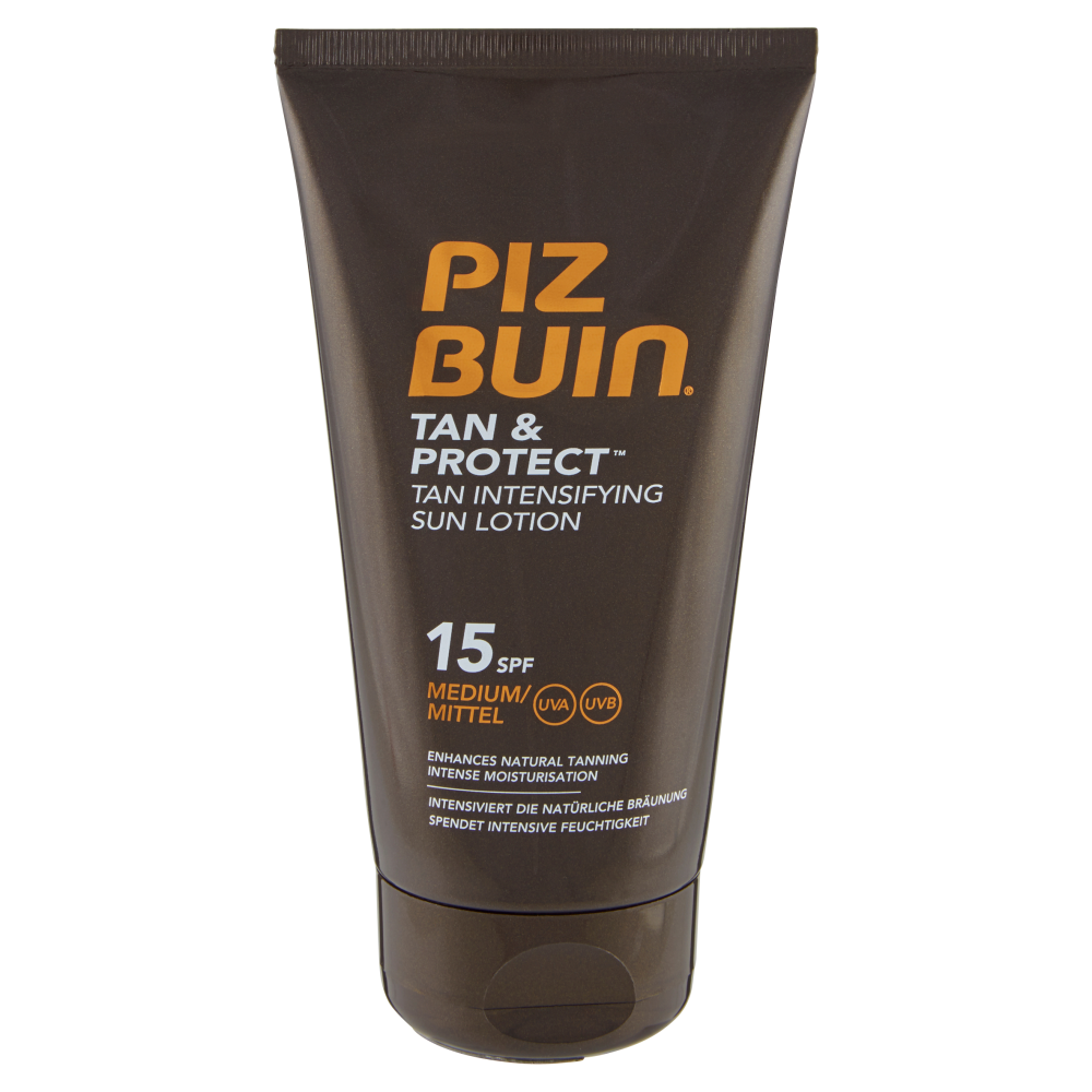 Piz Buin Lozione Solare Intensificatrice Dell'Abbronzatura Tan & Protect 15 SPF Prot. Media 150ml