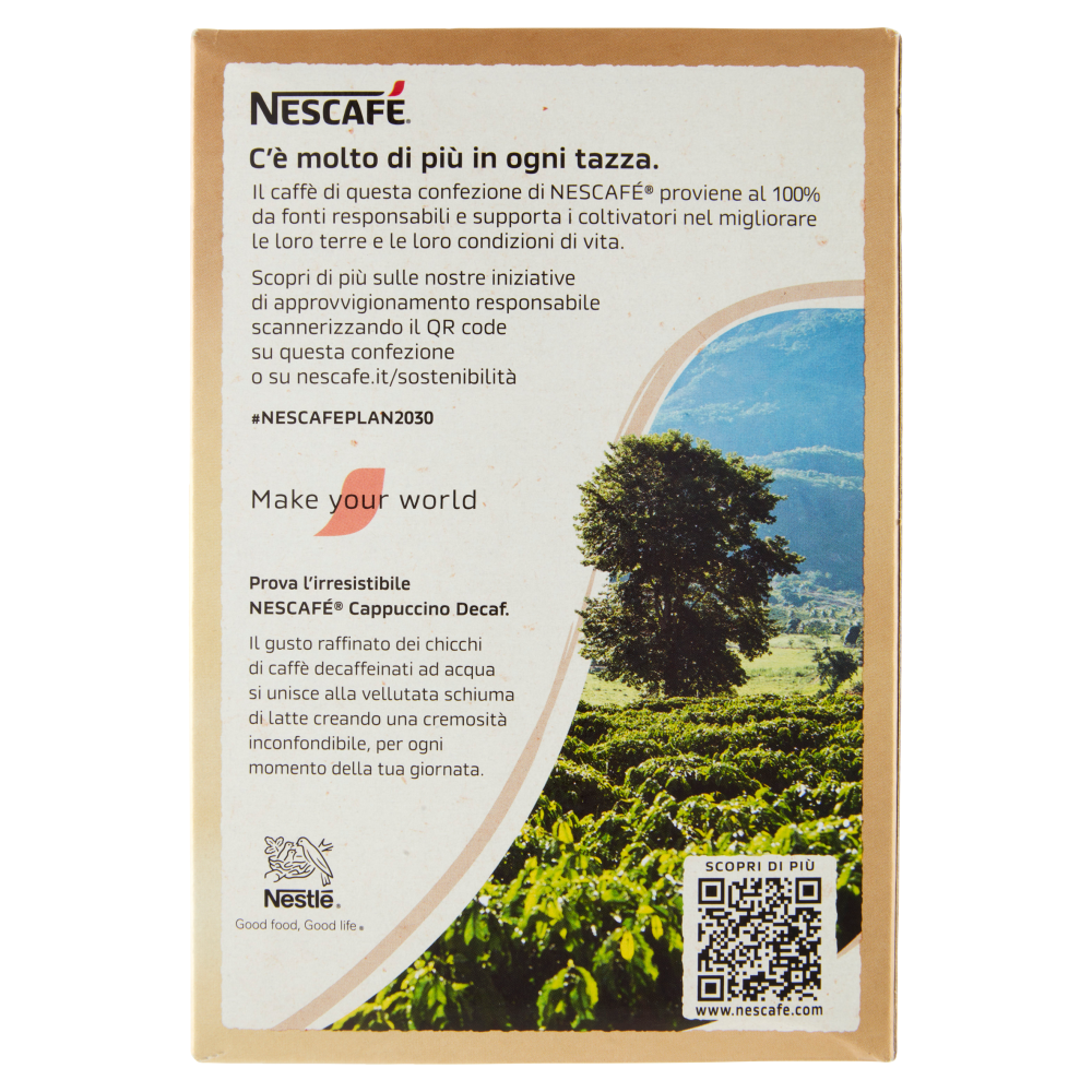 NESCAFÉ Cappuccino Decaf Solubile Decaffeinato, 10 Bustine 125g