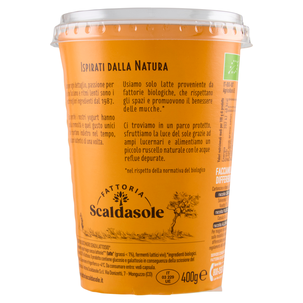 Fattoria Scaldasole Bianco Senza Lattosio yogurt biologico 400 g
