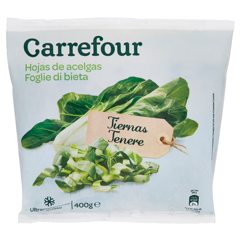 Carrefour Foglie di Bieta Tenere Surgelato 400 g