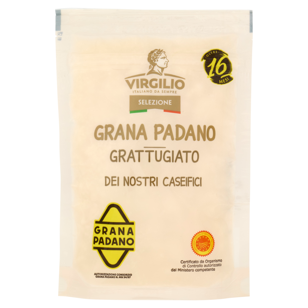 Virgilio Selezione Grana Padano DOP Grattugiato Oltre 16 Mesi 80 g