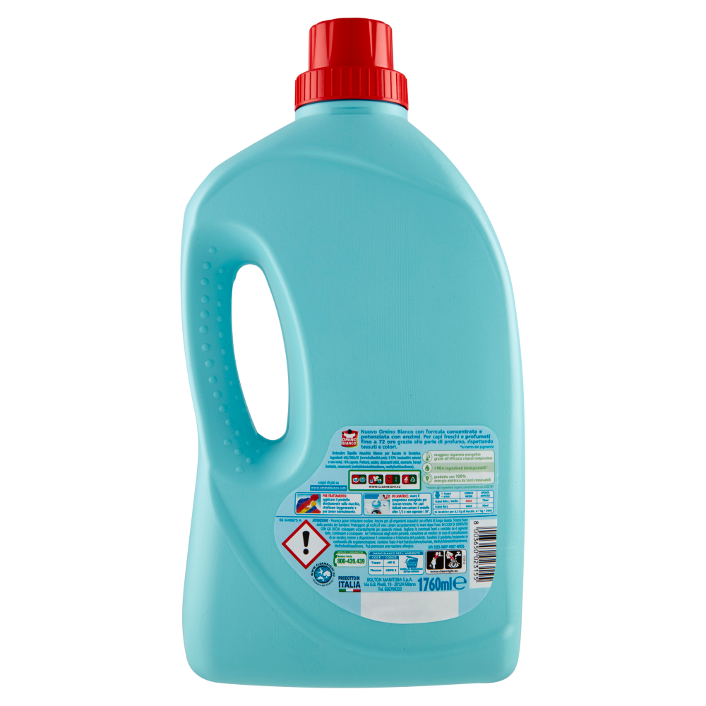 Omino Bianco Detersivo Lavatrice Liquido Muschio Bianco 44 Lavaggi 1760 ml