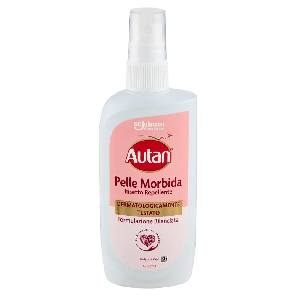 Autan Pelle Morbida Vapo Insetto Repellente e Antizanzare comuni e Tigri 100ml