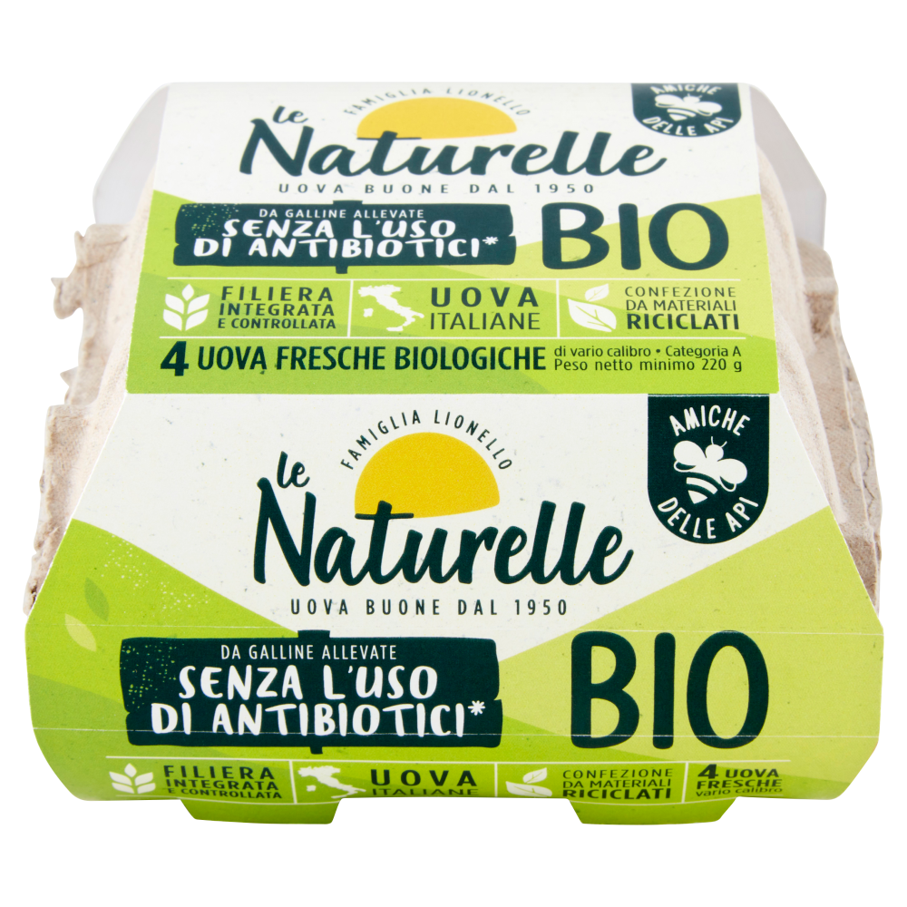 le Naturelle 4 Uova Fresche Biologiche 220 g