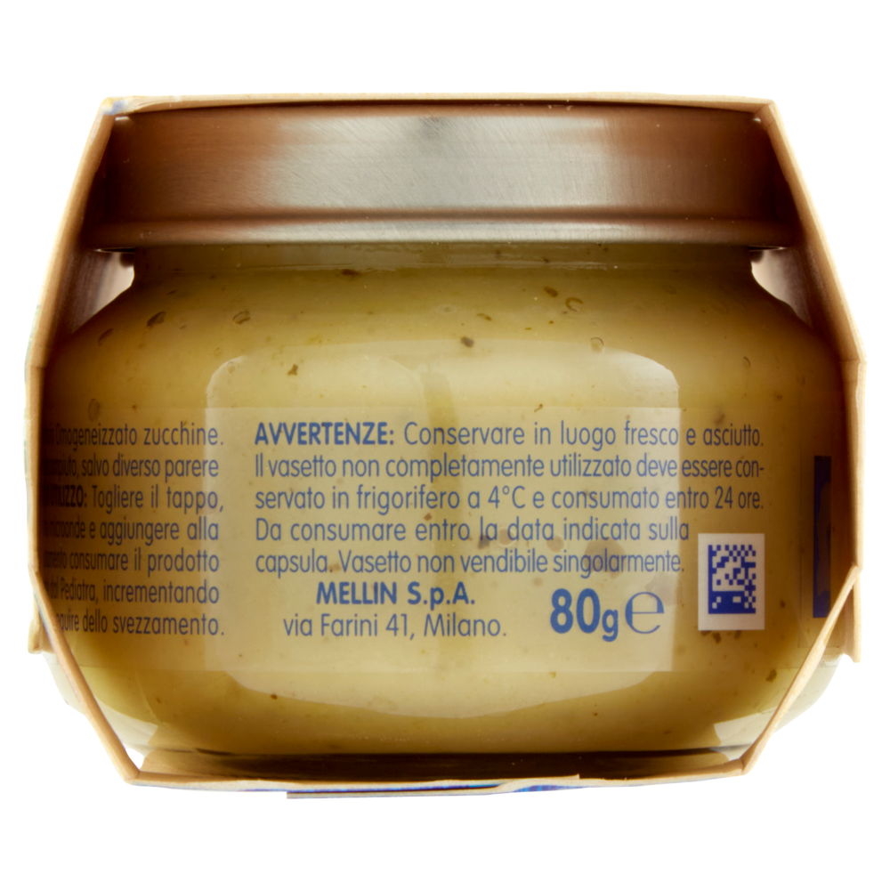 Mellin Zucchine 100% Naturale Omogeneizzato 2 x 80 g