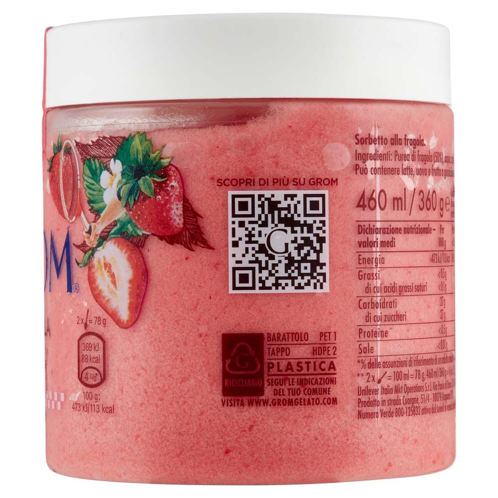 Grom Fragola con Fragole Italiane 360 g