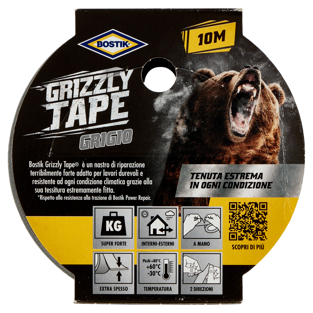 Bostik Grizzly Tape Grigio 10 M