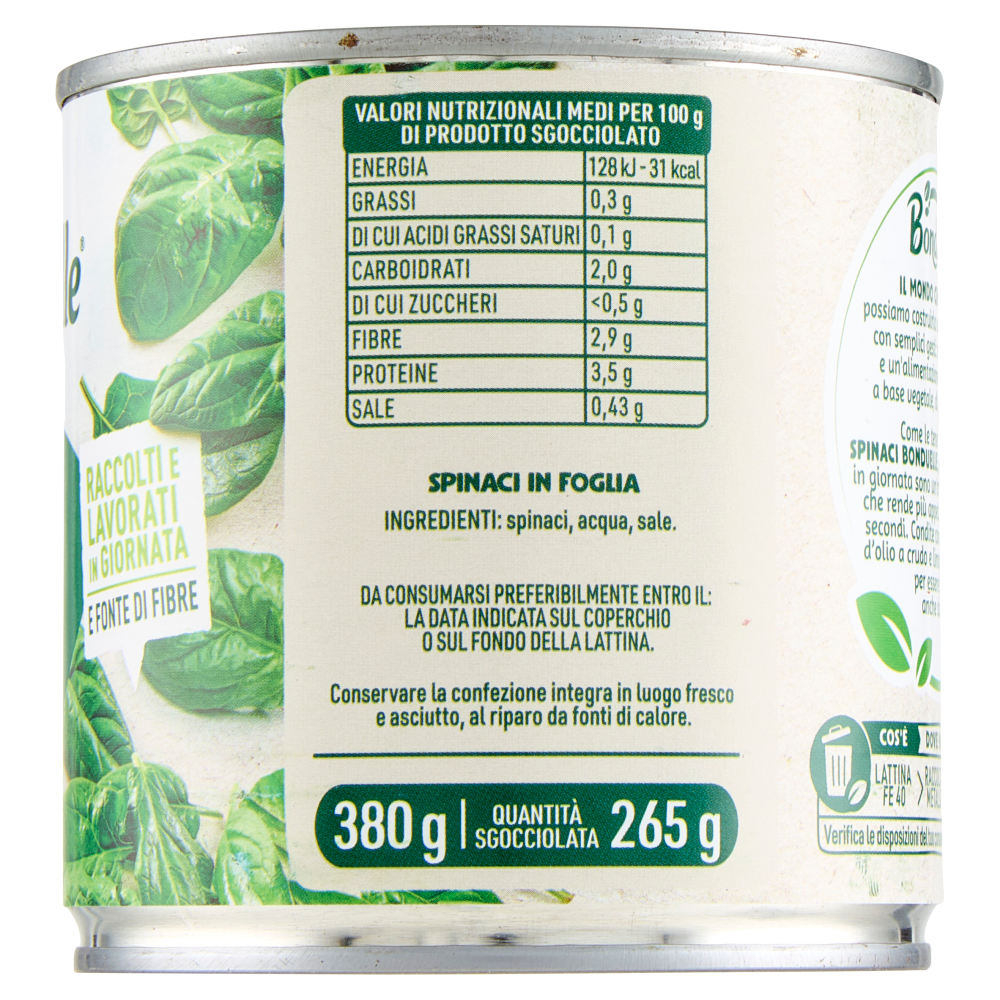 Bonduelle Spinaci in Foglia 380 g