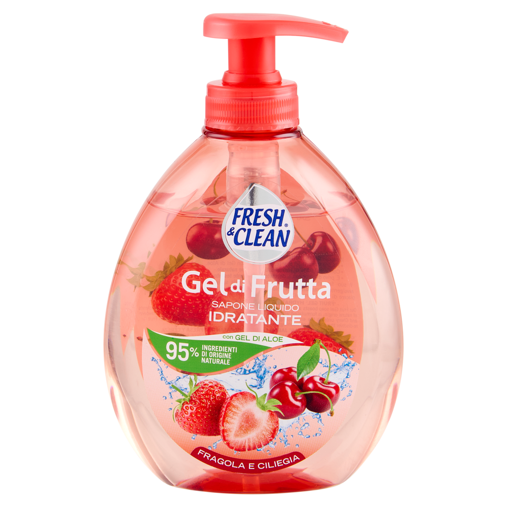 Fresh & Clean Gel di Frutta Sapone Liquido Idratante Fragola e Ciliegia 300 ml