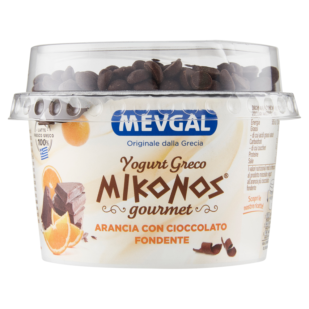 Mevgal Yogurt Greco Mikonos gourmet Arancia con Cioccolato Fondente 165 g