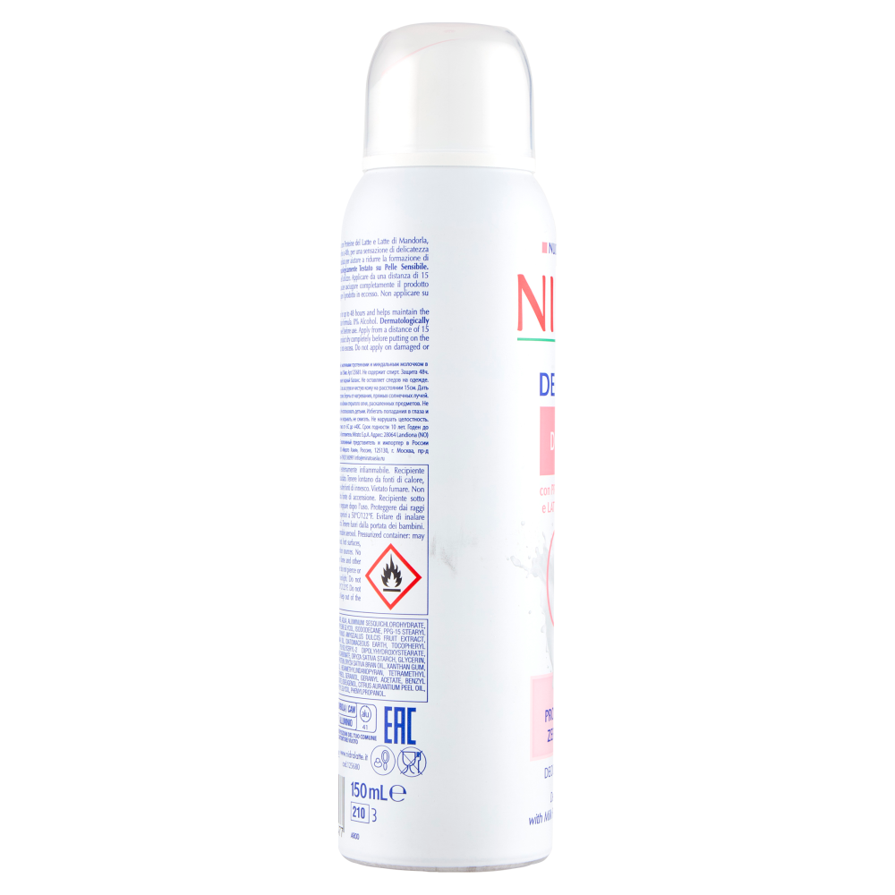 Nidra Deolatte Delicato con Proteine del Latte e Latte di Mandorla Deodorante Spray 150 mL