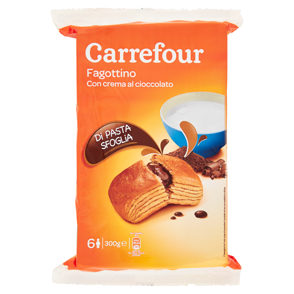 Carrefour Fagottino con crema al cioccolato 6 x 50 g