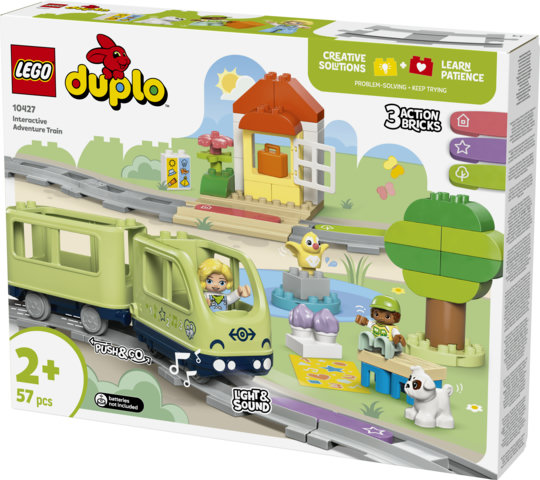 LEGO DUPLO 10427 Treno d&rsquo;Avventura Interattivo, Giochi per Bambini e Bambine da 2+ con Mattoncini Multifunzione, Idea Regalo