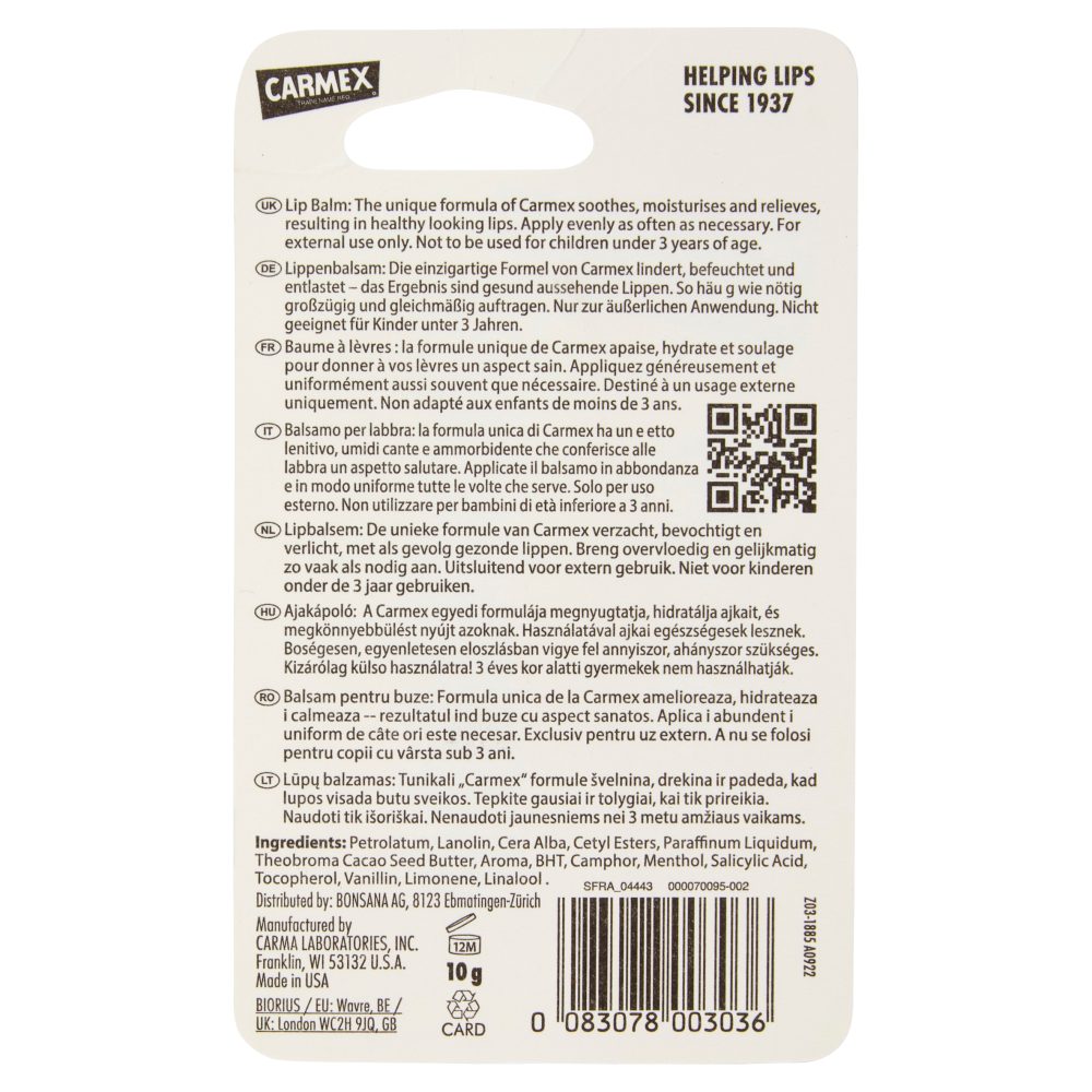 Carmex Balsamo Labbra Classic 10 g