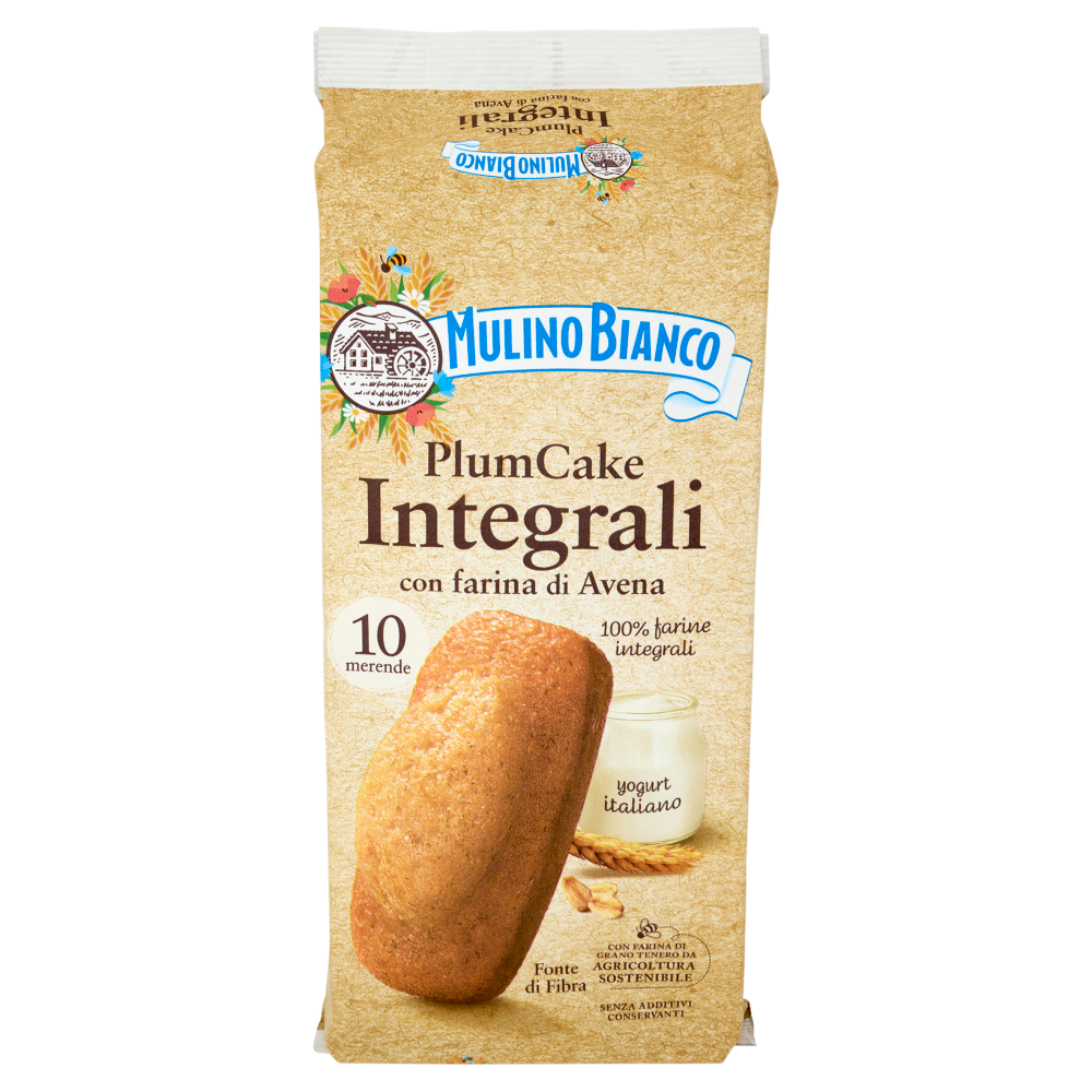 Mulino Bianco Plumcake Integrale Merenda con 100% Farina Integrale 10 pezzi 330g