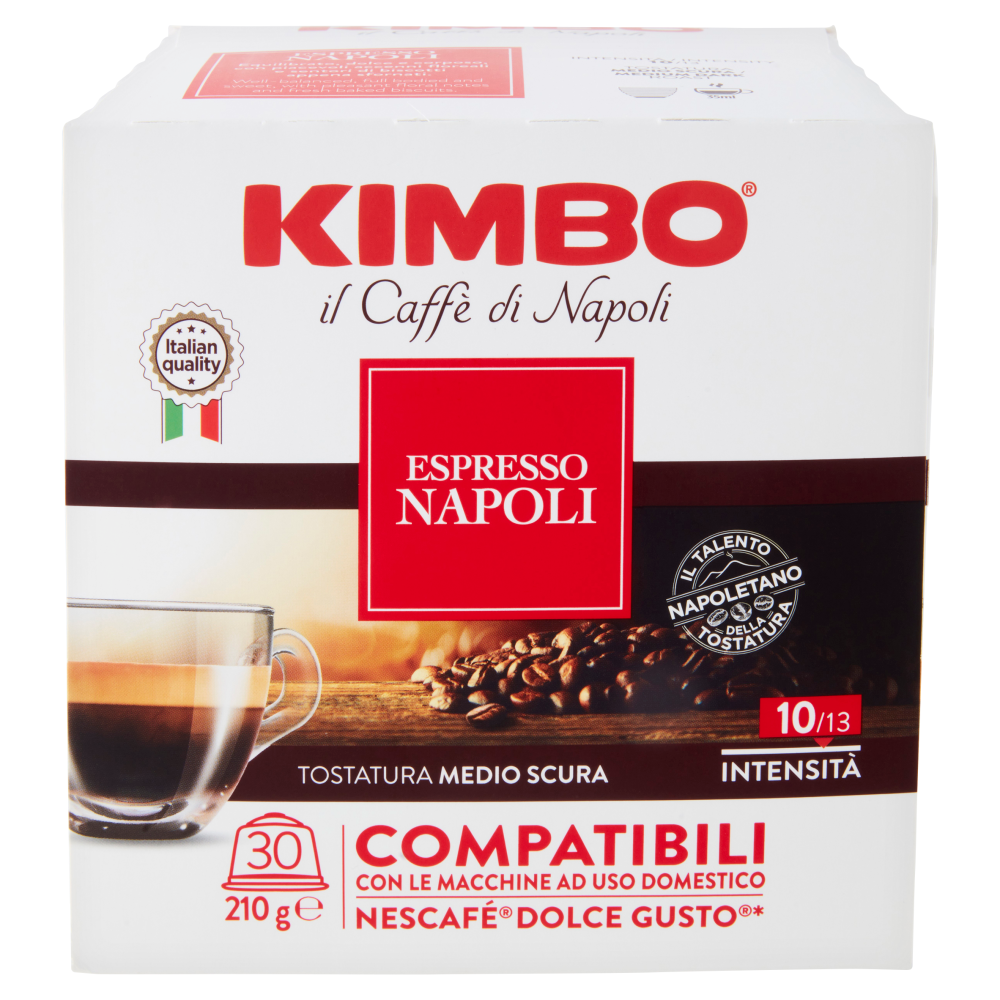 Kimbo Espresso Napoli Capsule Compatibili con le Macchine Nescafé Dolce Gusto* 30 x 7 g