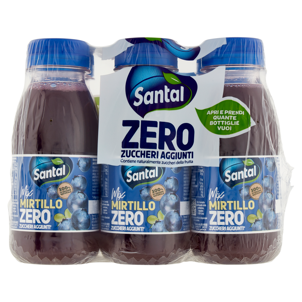 Santal Mix Mirtillo Zero Zuccheri Aggiunti 6 x 150 ml