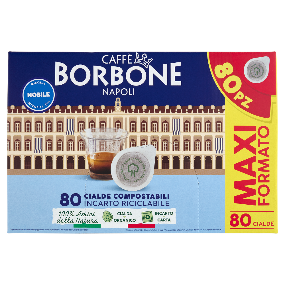Caff&egrave; Borbone Miscela Nobile Cialde Compostabili 80 x 7,2 g