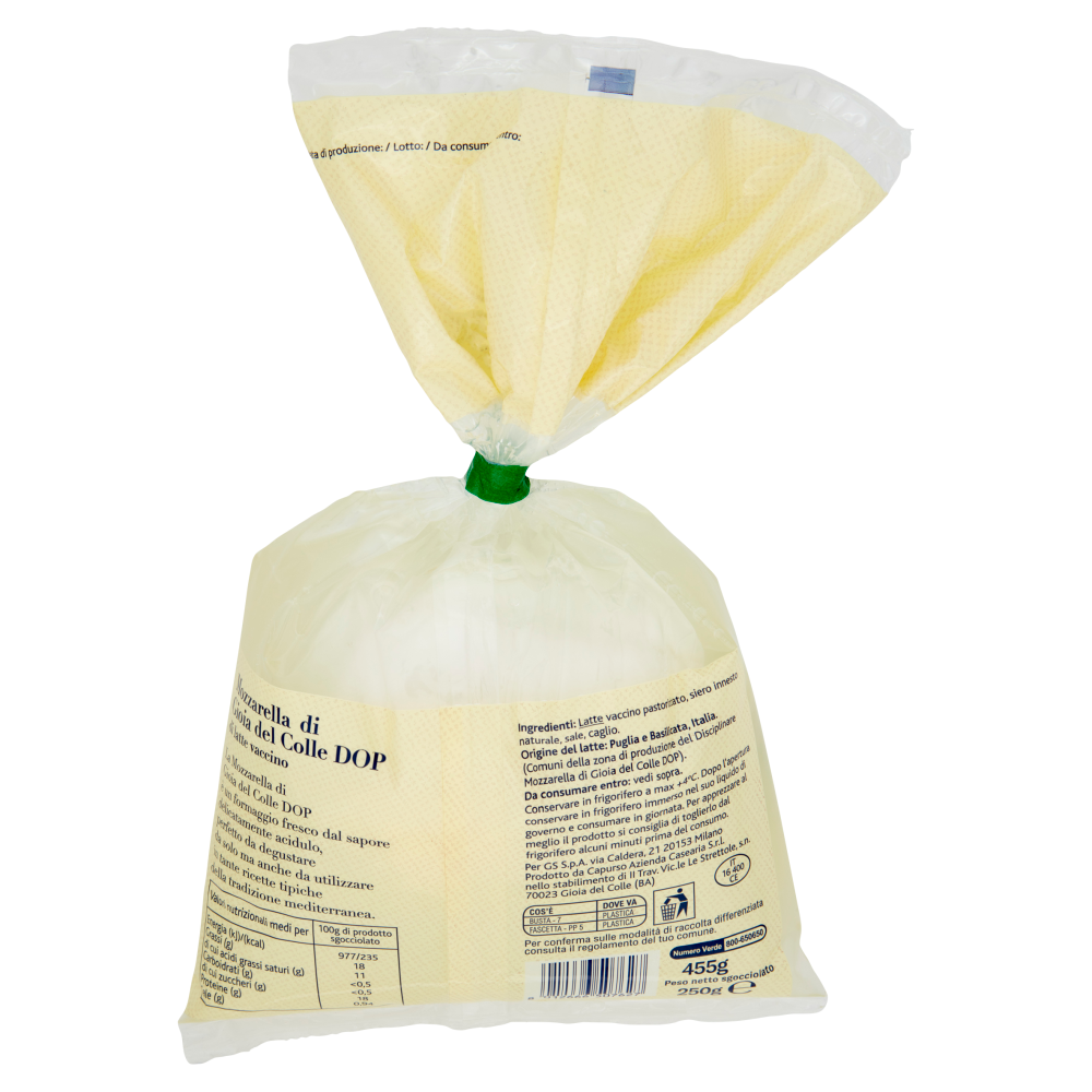 Terre d'Italia Mozzarella di Gioia del Colle DOP di latte vaccino 250 g