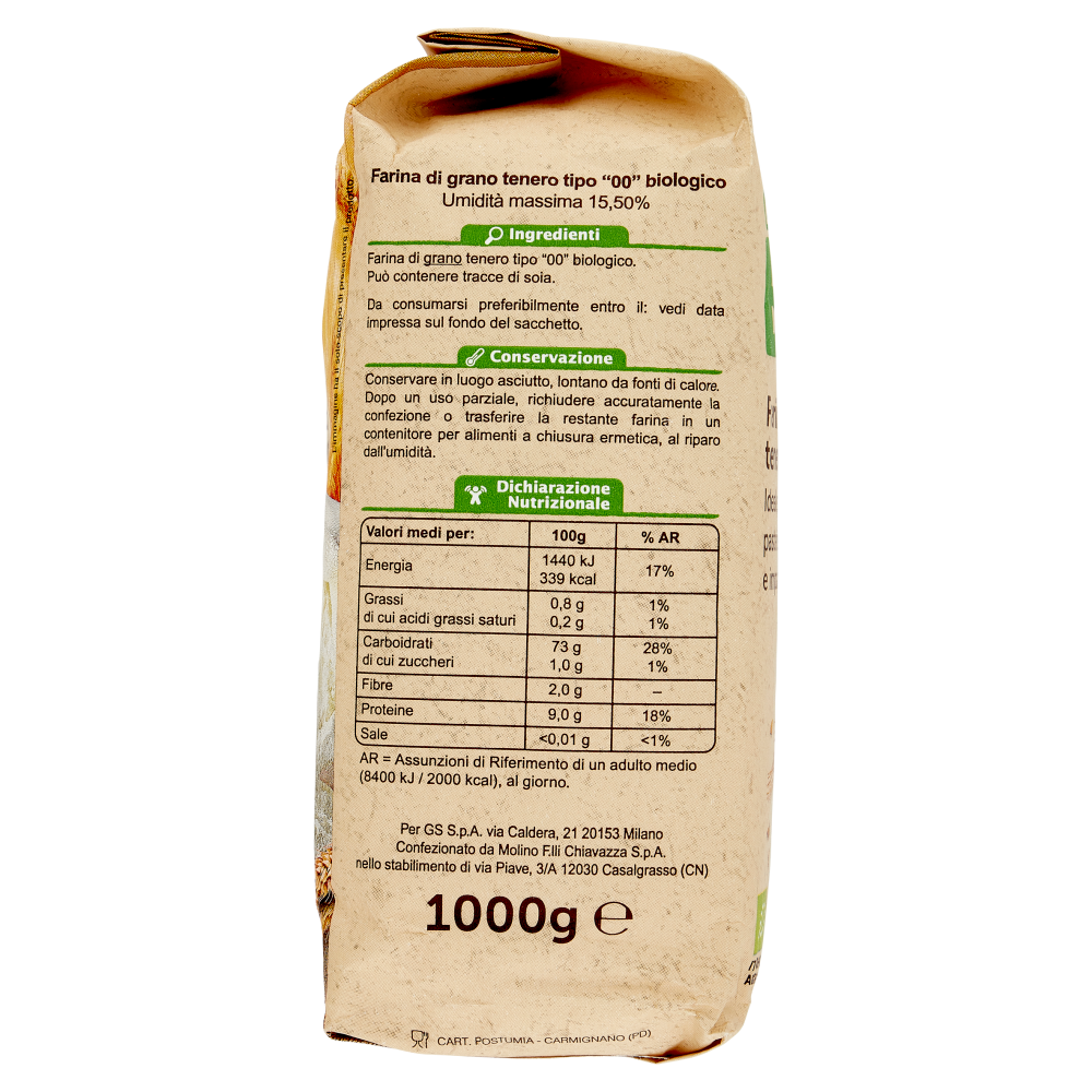 Carrefour Bio Farina di grano tenero tipo "00" 1000 g